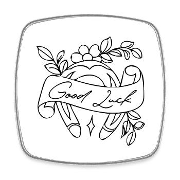 good luck - Square fridge magnet - white - Front
