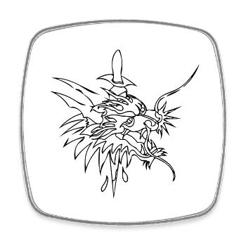 Drachen - Viereckiger Kühlschrankmagnet - Weiß - Vorne