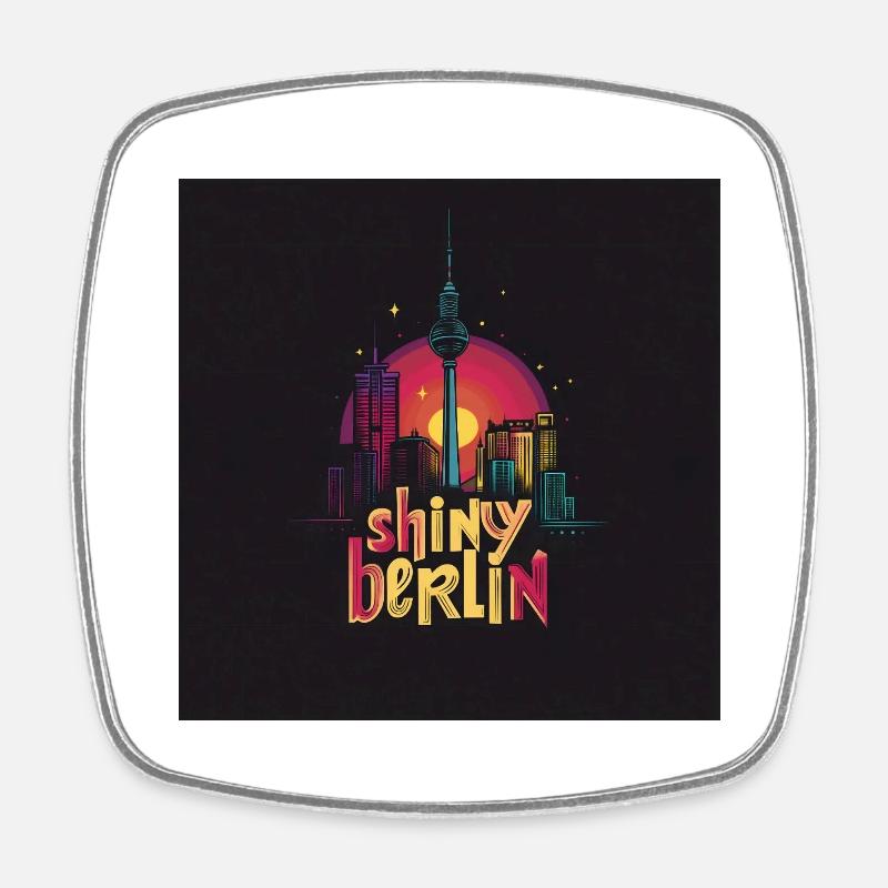 Shiny Berlin - Viereckiger Kühlschrankmagnet - Weiß