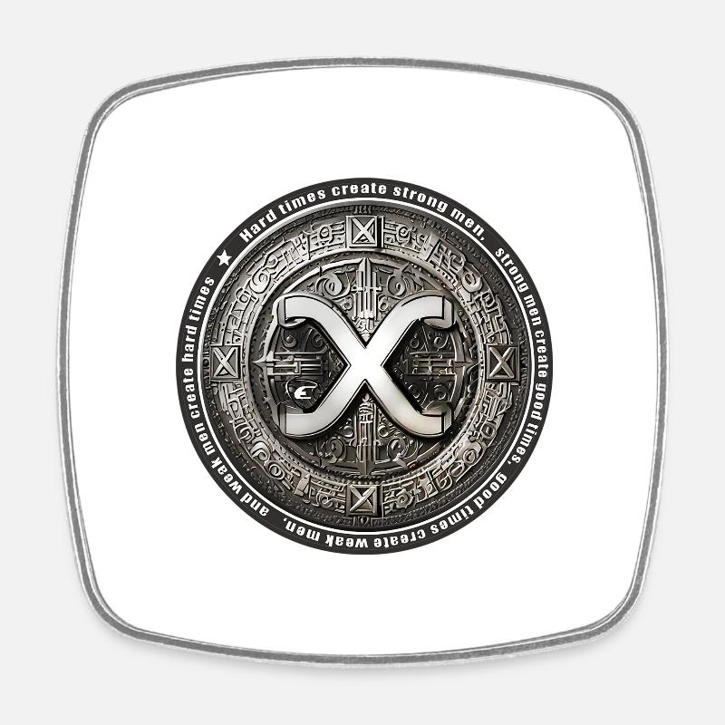 x coin - Viereckiger Kühlschrankmagnet - Weiß