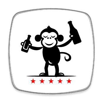 Party Monkey Beer - Square fridge magnet - white - Front