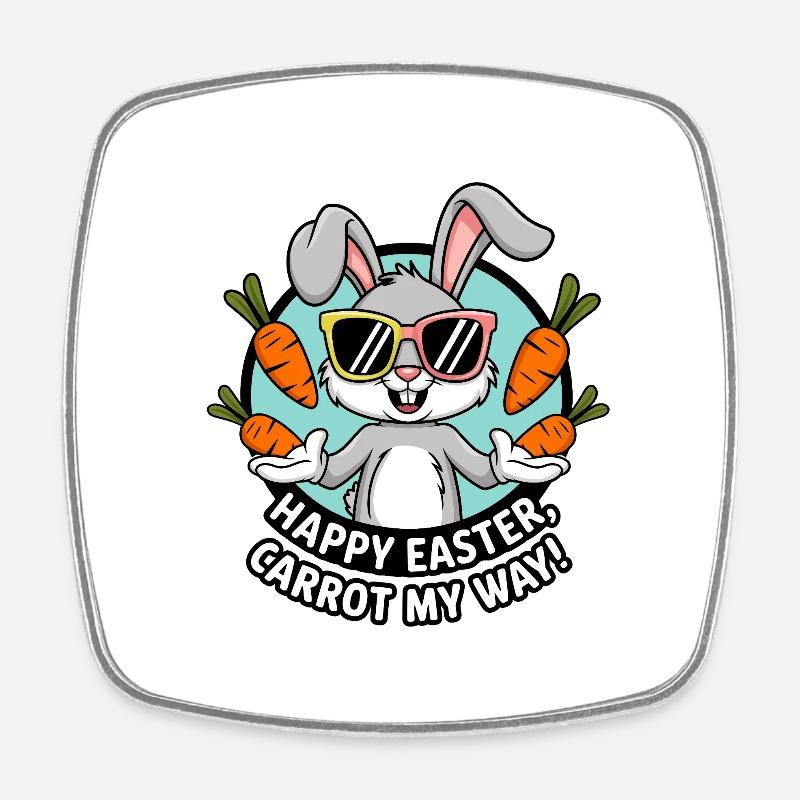 Happy Easter, Carrot My Way! - Square fridge magnet - white