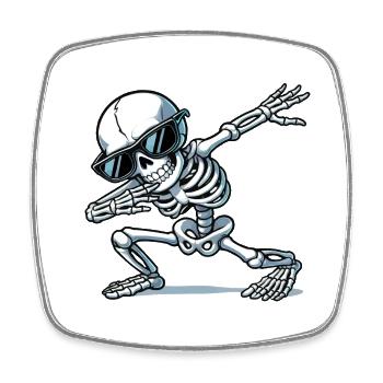 skull dabbing - Viereckiger Kühlschrankmagnet - Weiß - Vorne