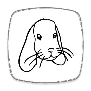 Hase Kaninchen Häschen Nagetier Kleintier niedlich - Viereckiger Kühlschrankmagnet - Weiß - Vorne
