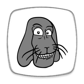 Lapin Lapin Drôle Visage Grimace Sourire - Magnet carré - blanc - Devant