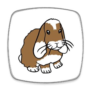 Hase Kaninchen Häschen Nagetier Kleintier niedlich - Viereckiger Kühlschrankmagnet - Weiß - Vorne