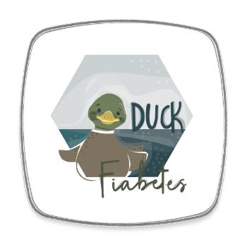 Duck Fiabetes - Viereckiger Kühlschrankmagnet - Weiß - Vorne