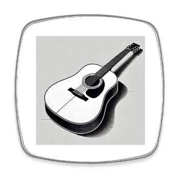 Gitarre - Vintage - Country - Band - Freiheit - Viereckiger Kühlschrankmagnet - Weiß - Vorne