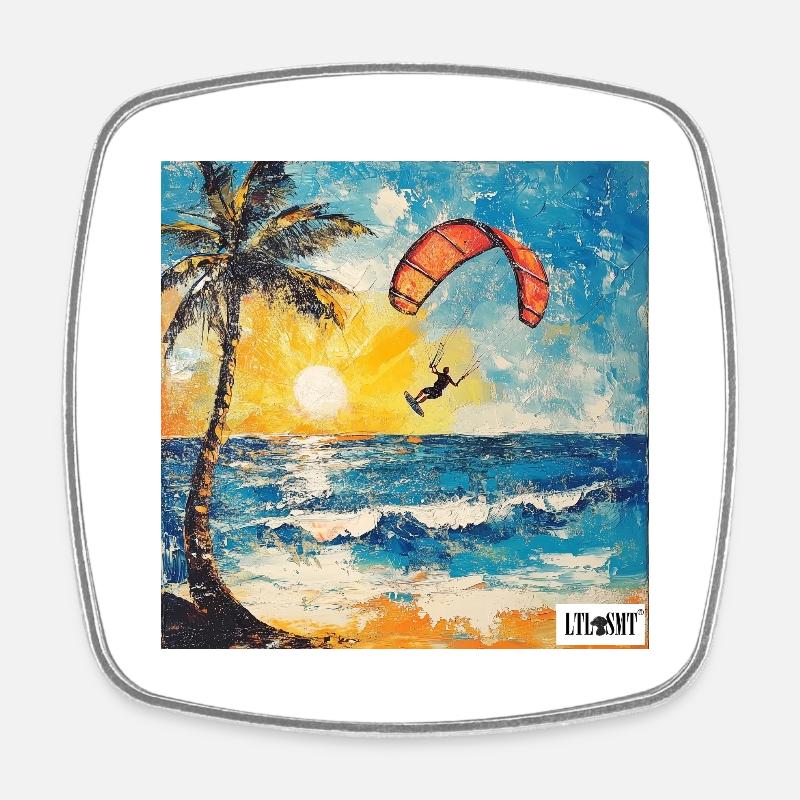 Kite - Square fridge magnet - white