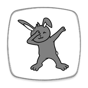 Bunny Dabbing Dab Danse Pose Danse Fête Célébrer - Magnet carré - blanc - Devant