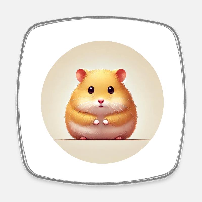 Hamster - Square fridge magnet - white