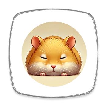 Hamster - Magnet carré - blanc - Devant
