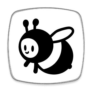 Abeille - Magnet carré - blanc - Devant