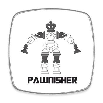 Pawnisher - Square fridge magnet - white - Front