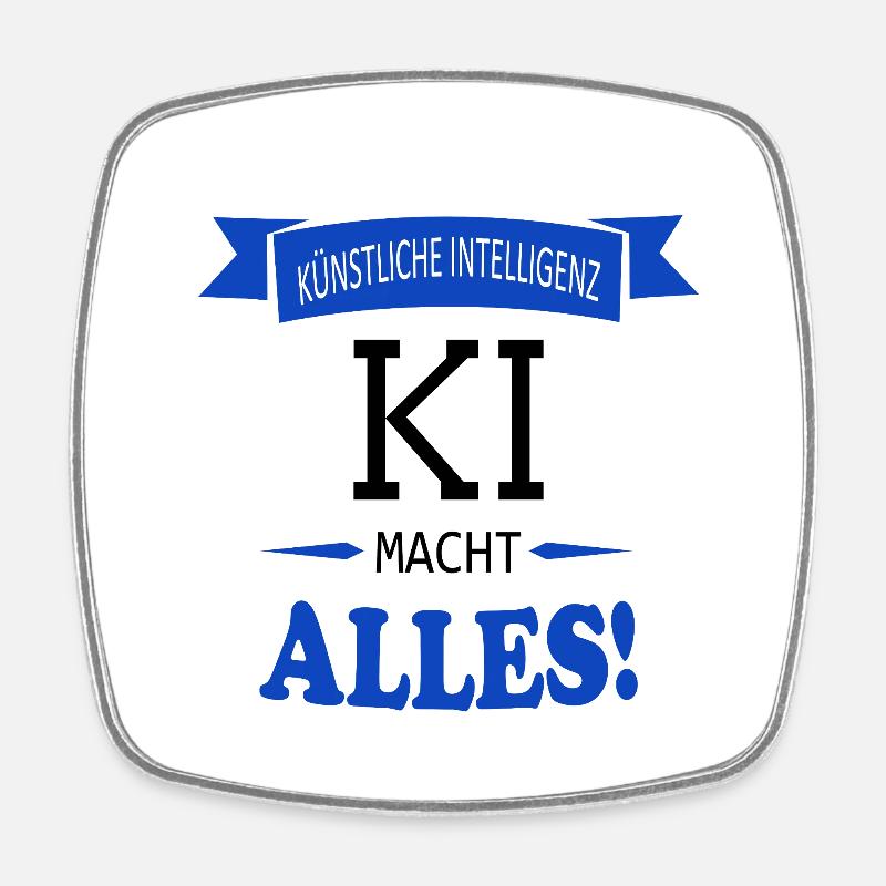 Künstliche Intelligenz Wappen - Viereckiger Kühlschrankmagnet - Weiß