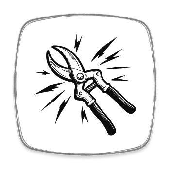 Conception de ciseaux de jardin cool pour le jardinier - Magnet carré - blanc - Devant