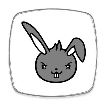 Lapin Mauvais Œil Coquin Cool Déterminé Drôle - Magnet carré - blanc - Devant