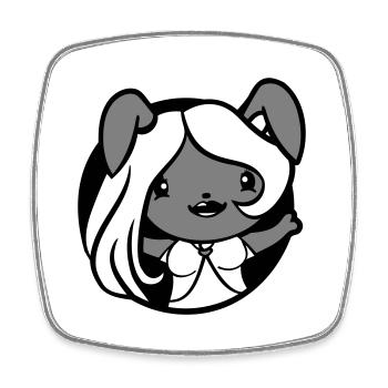 Bunny Girl Pretty Hair Woman Bunny Waving Hole - Square fridge magnet - white - Front