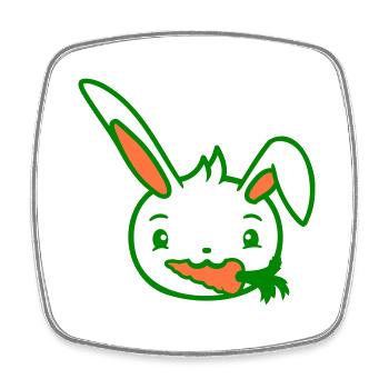 bunny carrot carrot mouth eat hunger delicious vegetables - Square fridge magnet - white - Front