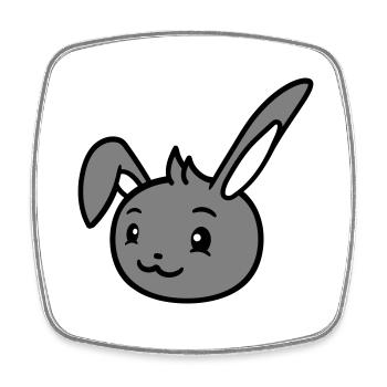 Bunny rabbit looks cute sideways to the side - Square fridge magnet - white - Front