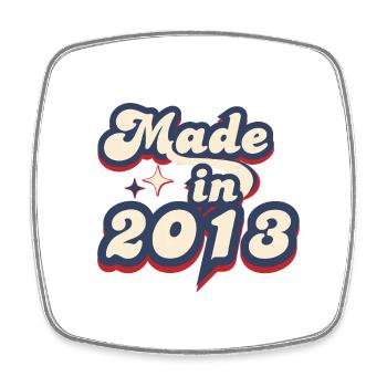Made in 2013 retro - Square fridge magnet - white - Front