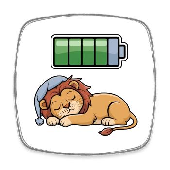 Lion Sleeping Recharging Night Bedtime - Viereckiger Kühlschrankmagnet - Weiß - Vorne