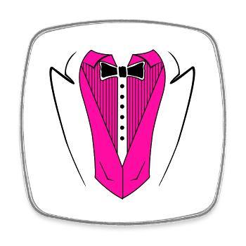 Suit 02 - Square fridge magnet - white - Front