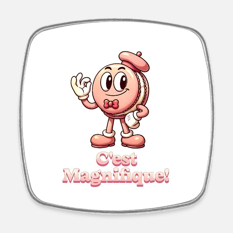 C’est Magnifique Macaron - Magnet carré - blanc