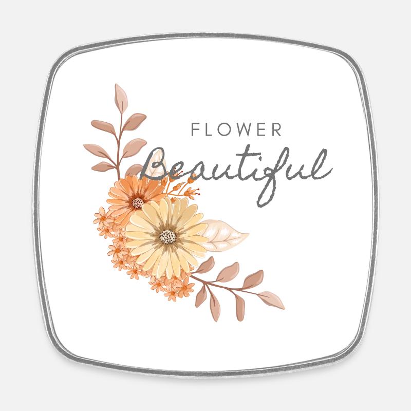 Flower - Square fridge magnet - white