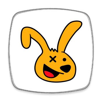 Hase verrückt wahnsinnig lachen komisch verwirrt - Viereckiger Kühlschrankmagnet - Weiß - Vorne