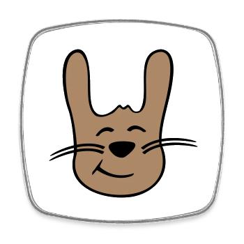 Hase Kaninchen Häschen Cartoon Kleintier niedlich - Viereckiger Kühlschrankmagnet - Weiß - Vorne