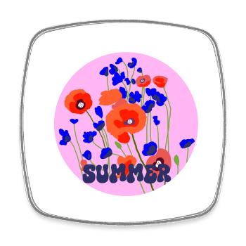Summer Poppy - Square fridge magnet - white - Front