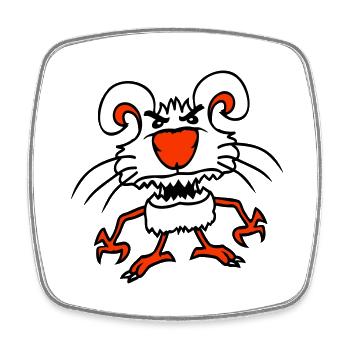 Bunny Monster Evil Cool Halloween Horror - Square fridge magnet - white - Front
