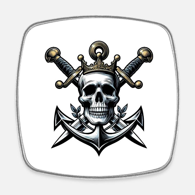 Pirate King - Square fridge magnet - white