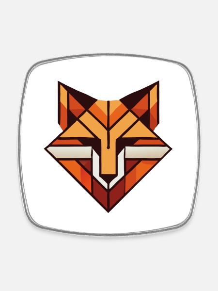 Fuchs - Viereckiger Kühlschrankmagnet - Weiß