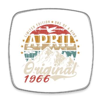April 1966 | Geburtstag April 1966 - Viereckiger Kühlschrankmagnet - Weiß - Vorne