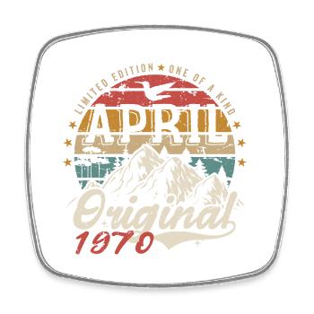 April 1970 | Geburtstag April 1970 - Viereckiger Kühlschrankmagnet - Weiß - Vorne