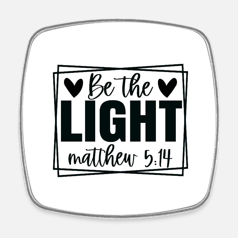 Be the Light - Square fridge magnet - white