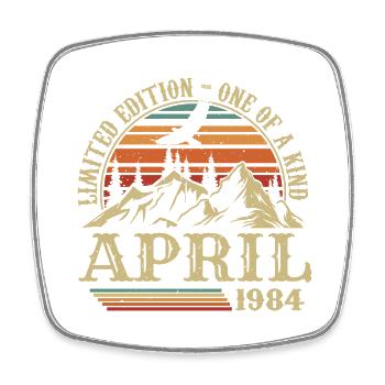Best Birthday Gift April 1984 - Square fridge magnet - white - Front