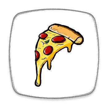pizza - Square fridge magnet - white - Front
