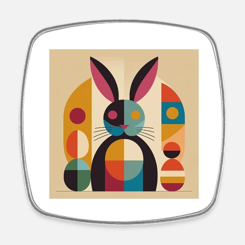 Lapin de Pâques n° 11 - Magnet carré - blanc
