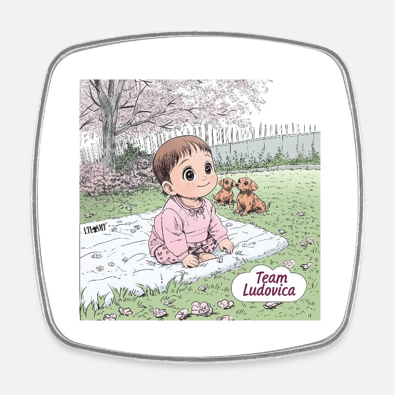 Spring - Square fridge magnet - white