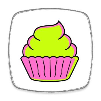 cupcake - Viereckiger Kühlschrankmagnet - Weiß - Vorne