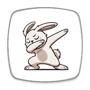 Rabbit Rabbit Dabbing - Square fridge magnet - white - Front