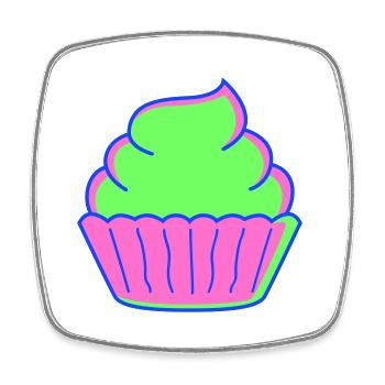 cupcake - Viereckiger Kühlschrankmagnet - Weiß - Vorne