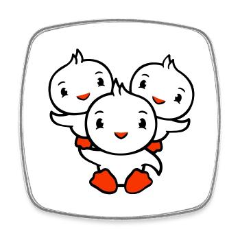 3 Ducks Dad Mom Kids Shoulders Holding Circus - Square fridge magnet - white - Front