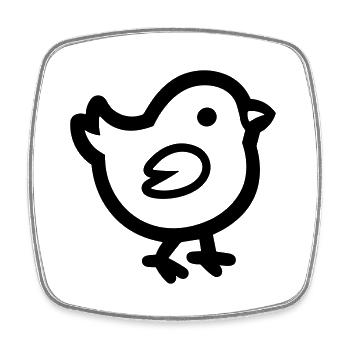 chick - Square fridge magnet - white - Front