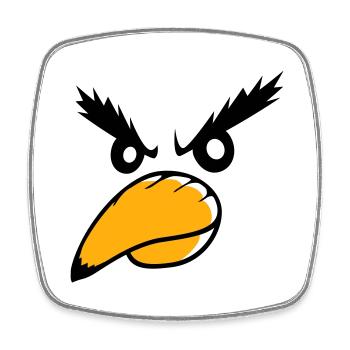Raven Bird Peeps Evil Cool Funny Comic Humor Fun - Square fridge magnet - white - Front