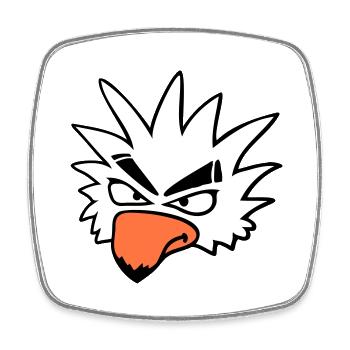perroquet blanc oiseau regarde méchant cool sérieux bande dessinée - Magnet carré - blanc - Devant