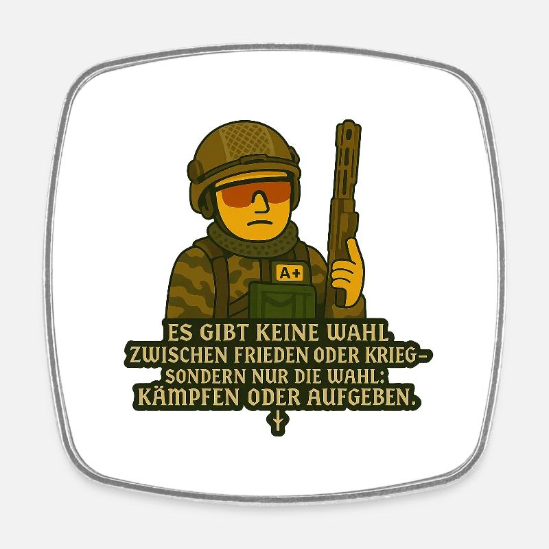 Strong statement – uncompromising and clear. - Square fridge magnet - white